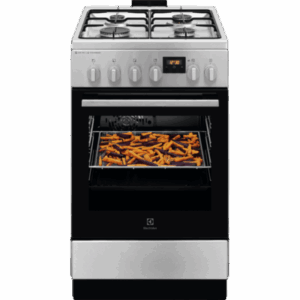 Aragaz Electrolux LKK564221X, Mixt, 4 arzatoare, Cuptor electric, Autocuratare catalitica, SteamBake, AirFry, Timer, Grill electric, Clasa A, 50 cm, Inox