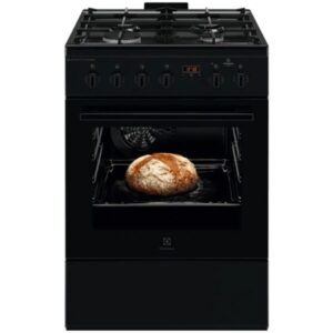 Aragaz Electrolux LKK660220K, Mixt, 4 arzatoare , Siguranta plita, Aprindere integrata, Cuptor electric, Plus Steam, AirFry, Timer, Grill electric, Clasa A, 60 cm, Negru