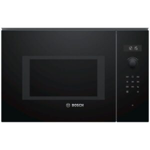 Cuptor cu microunde incorporabil Bosch BFL554MB0, 25 l, 900 W, AutoPilot 7, Butoane retractabile, Control digital, Sticla neagra