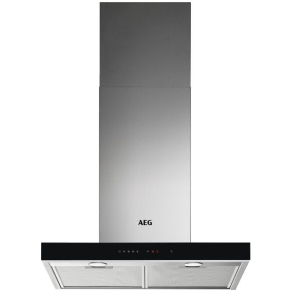 Hota incorporabila decorativa AEG DBE5660HB, Putere de absorbtie 720 mc/h, Conectivitate plita, Control electronic, Filtre aluminiu lavabil, Clasa A, 60 cm, Inox