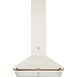 Hota incorporabila decorativa Electrolux EFC226V, Putere de absorbtie 420 mc/h, Iluminare LED, Clasa D, 60 cm, Alb rustic