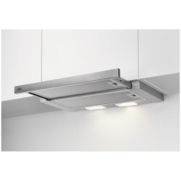 Hota incorporabila telescopica AEG DPB3632S, Putere de absorbtie 410 mc/h, 1 motor, 60 cm, Inox
