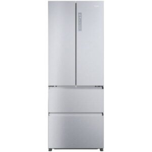 Side by Side Haier HFR5719ENMG, 446l, Total No Frost, Display touch, My zone plus, Raft vinuri pliabil, Clasa E, H 190 cm, Gentle Silver