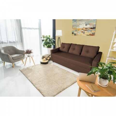 Canapea Extensibila Firenze Lux Dark Chocolate 218x85x85 cm + lada de depozitare