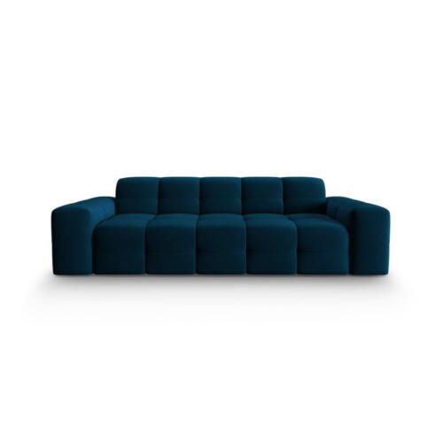 Canapea albastru-închis cu tapițerie din catifea 222 cm Kendal – Micadoni Home