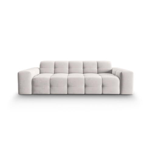 Canapea gri deschis cu tapițerie din catifea 222 cm Kendal – Micadoni Home