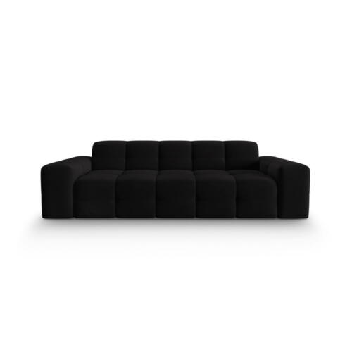 Canapea neagră cu tapițerie din catifea 222 cm Kendal – Micadoni Home