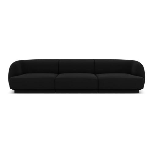 Canapea neagră cu tapițerie din catifea 259 cm Miley - Micadoni Home