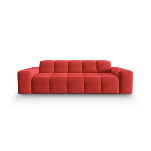 Canapea roșie cu tapițerie din catifea 222 cm Kendal – Micadoni Home