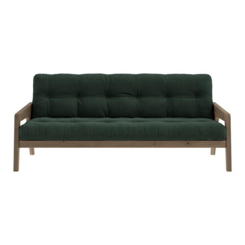 Canapea verde extensibila cu tapiterie din catifea reiata 204 cm Grab – Karup Design