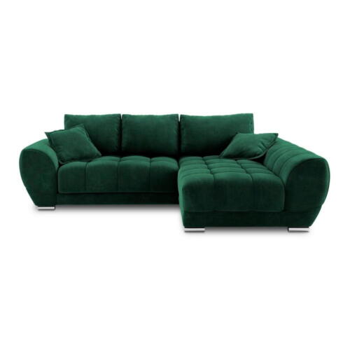 Colțar extensibil cu tapițerie de catifea și șezlong pe partea dreaptă Windsor & Co Sofas Nuage