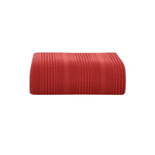 Cuvertură roșie din bumbac pentru pat dublu 220x235 cm Leona - Mijolnir