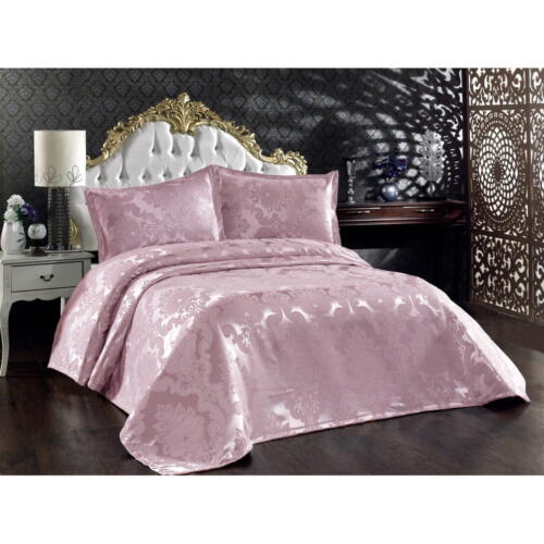 Cuvertură roz din bumbac pentru pat dublu 240x260 cm Beste – Mijolnir