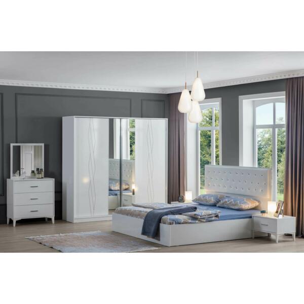 Dormitor Modern Belek Alb - Dulap 2 usi Glisante