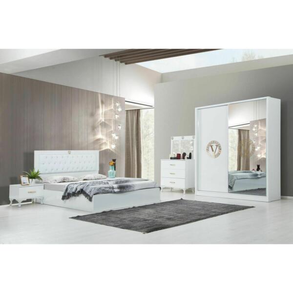 Dormitor Modern New Vision - Alb - Dulap 2 usi Glisante