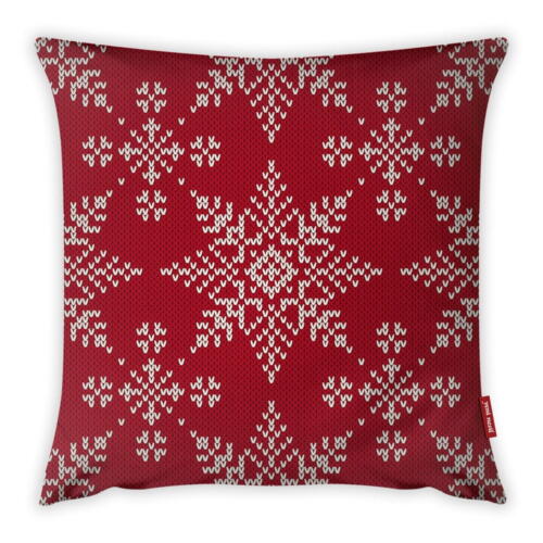 Față de pernă Vitaus Christmas Period Red Snowflakes Pattern