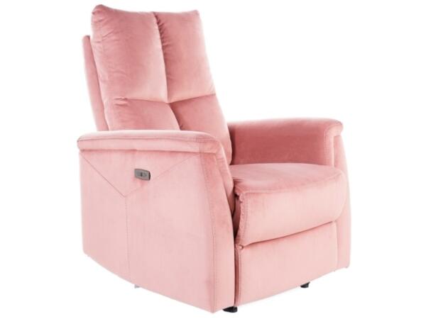 Fotoliu recliner tapitat Neptun Velvet roz - H96