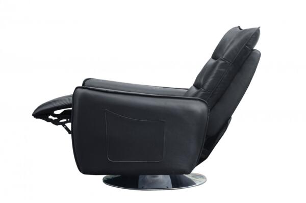 Fotoliu recliner tapitat Royal negru - H 78-104 cm