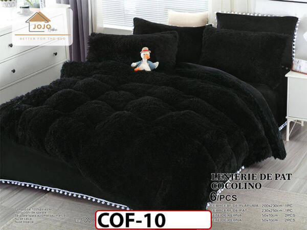 Lenjerie Cocolino Fluffy Pufoasa -Pat De 2 Persoane cu 6 piese - COF10