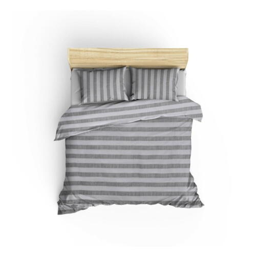 Lenjerie de pat albă/gri pentru pat dublu 200x200 cm Hook - Mijolnir