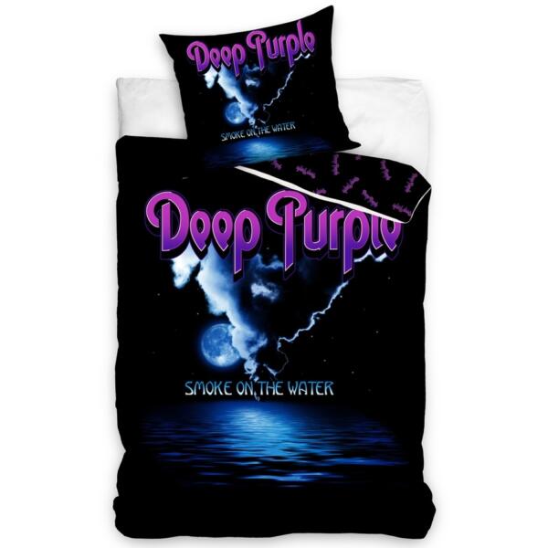 Lenjerie de pat din bumbac Deep Purple Smoke onthe water