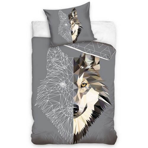 Lenjerie de pat din bumbac Geometric Art Wolf