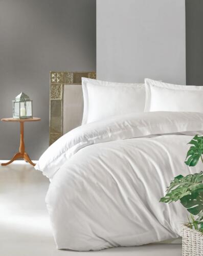 Lenjerie de pat din bumbac Satinat Premium Elegant Alb
