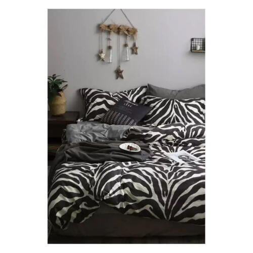 Lenjerie de pat din bumbac alb-negru pentru pat dublu/extins și cearceaf 200x220 cm - Mila Home