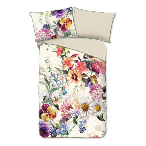 Lenjerie de pat din bumbac organic pentru pat dublu Descanso Flower Garden