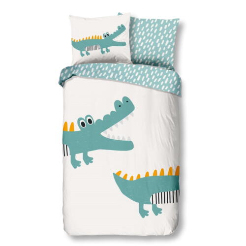 Lenjerie de pat din bumbac pentru copii Good Morning Crocodile