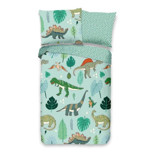 Lenjerie de pat din bumbac pentru copii Good Morning Dinosaurus