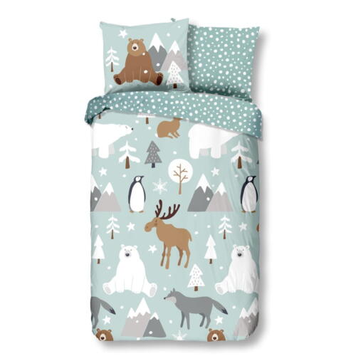 Lenjerie de pat din bumbac pentru copii Good Morning Forest Animals