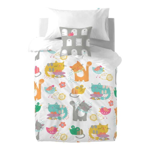 Lenjerie de pat din bumbac pentru copii Moshi Moshi Cat & Mouse
