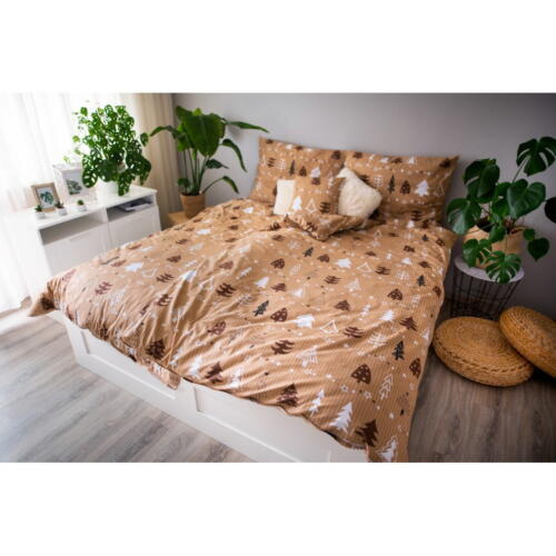 Lenjerie de pat din bumbac pentru pat de o persoană Cotton House Trees