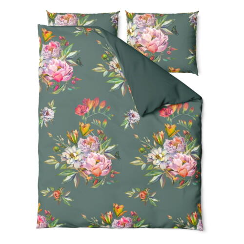 Lenjerie de pat din bumbac satinat pentru pat dublu Bonami Selection Floret