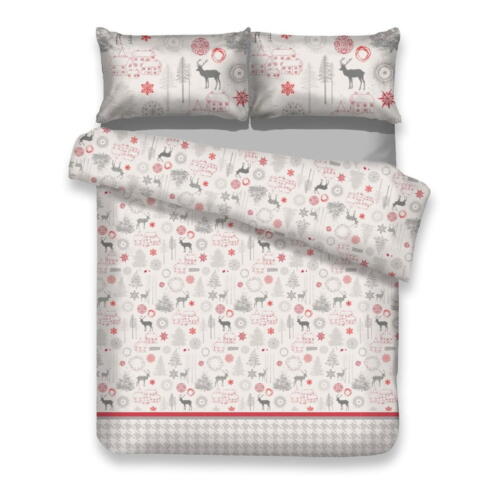 Lenjerie de pat din flanel cu motive de Crăciun pentru pat dublu AmeliaHome Lappi