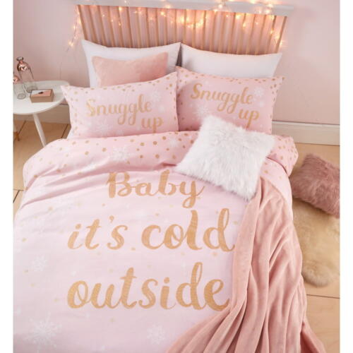 Lenjerie de pat din fleece Catherine Lansfield „Baby it is cold outside”