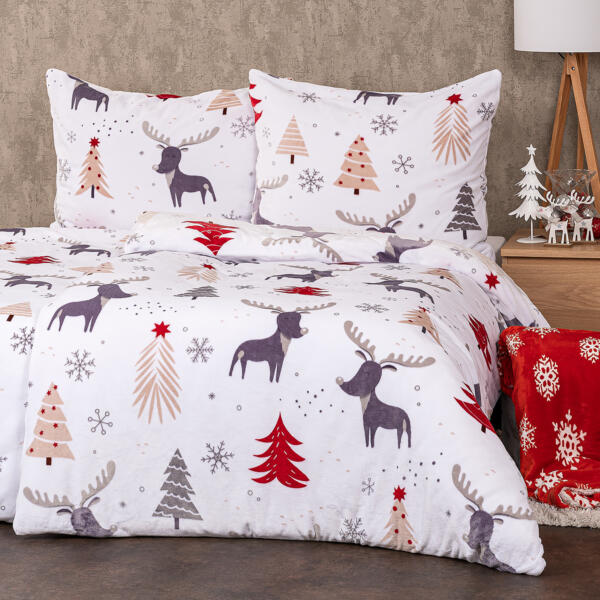 Lenjerie de pat din micro-flanelă 4Home Cute reindeer