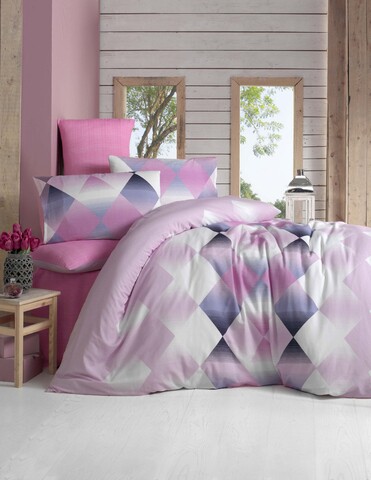 Lenjerie de pat dubla King Quilt(EU) Petek - Pink