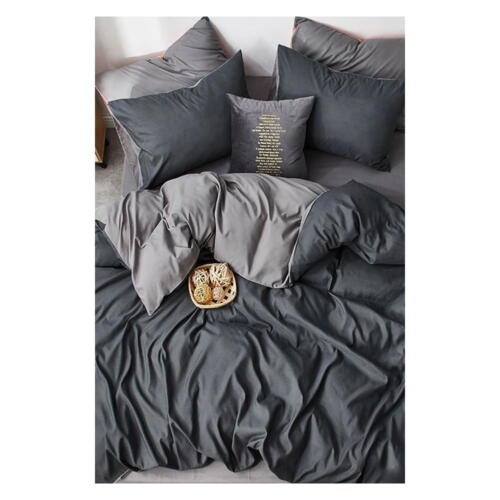 Lenjerie de pat gri din bumbac pentru pat de o persoană/extins și cearceaf 160x220 cm – Mila Home
