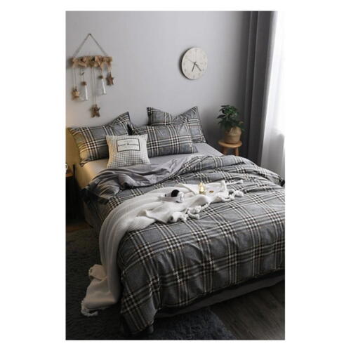 Lenjerie de pat gri din bumbac pentru pat de o persoană/extins și cearceaf 160x220 cm – Mila Home
