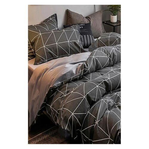 Lenjerie de pat gri închis din bumbac pentru pat de o persoană/extins și cearceaf 160x220 cm – Mila Home