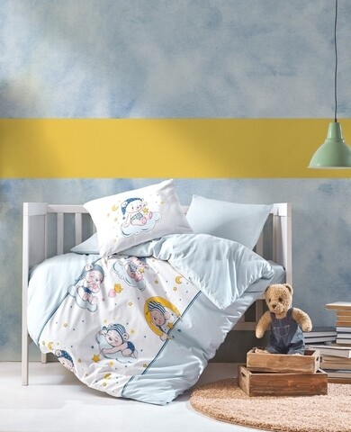 Lenjerie de pat pentru copii Bear - Blue