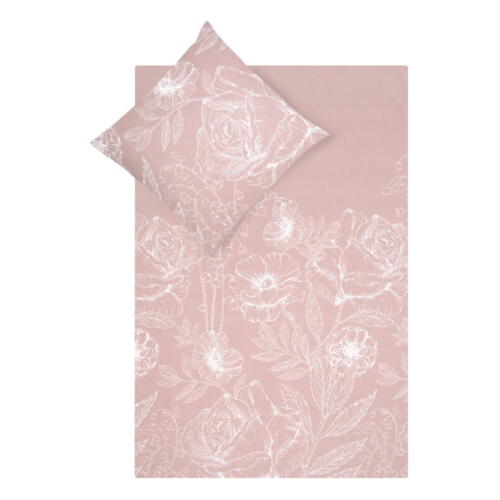 Lenjerie de pat roz din bumbac percal 200x135 cm Keno - Westwing Collection