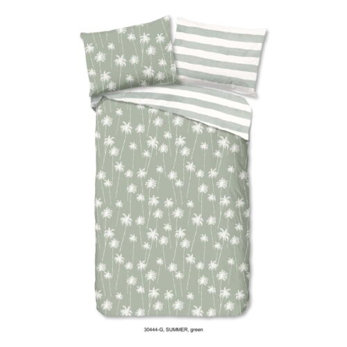 Lenjerie de pat verde-deschis din bumbac pentru pat de o persoană 140x200 cm – Good Morning