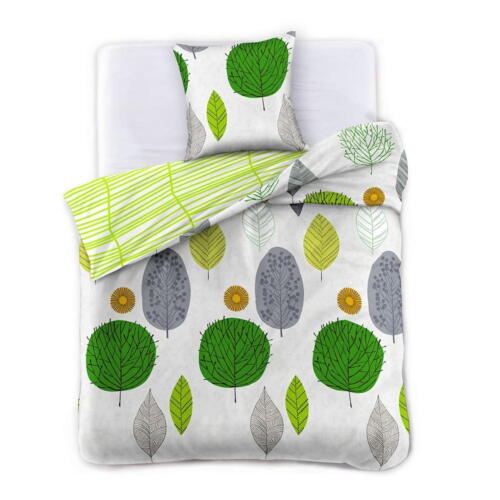 Lenjerie de pat verde din bumbac pentru pat de o persoană 200x140 cm Green Leaf – AmeliaHome