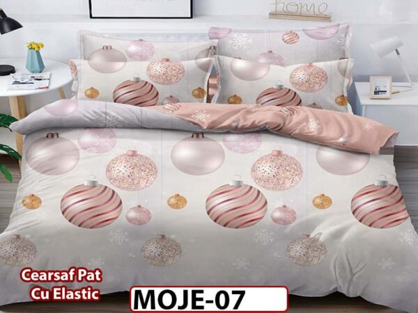 Lenjerie din finet 6 piese si cearceaf cu elastic - MOJE07