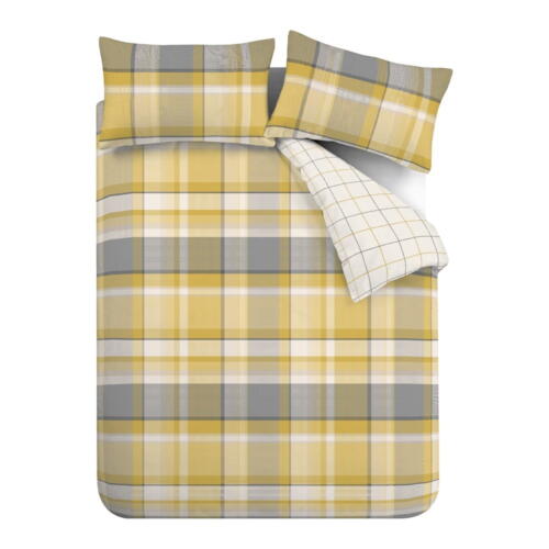 Lenjerie galbenă pentru pat de o persoană 135x200 cm Check - Catherine Lansfield