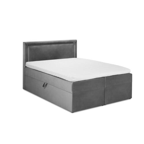 Pat boxspring 160x200 cm gri cu spațiu de depozitare Yucca – Mazzini Beds