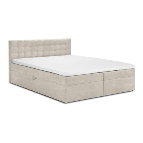 Pat boxspring 180x200 cm bej cu spațiu de depozitare Jade – Mazzini Beds